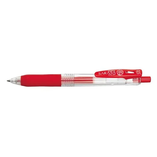 Gélové pero, 0,33 mm, stláčací mechanizmus, ZEBRA "Sarasa", červená