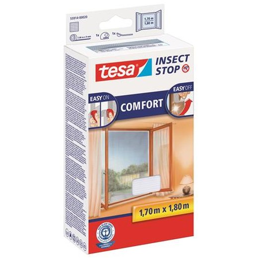 Sieťka proti hmyzu, na okno, samolepiaca, 1,3 x 1,5 m, TESA "Comfort", biela