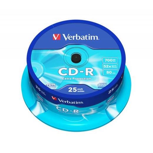 CD-R disk, 700 MB, 52x, 25 ks, cake box, VERBATIM "DataLife"