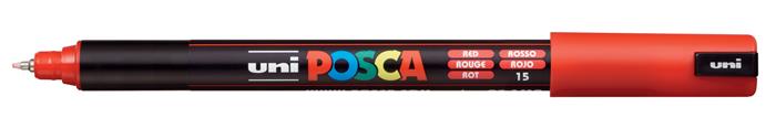 Dekoračný popisovač, 0,7 mm, UNI "Posca PC-1MR", červená