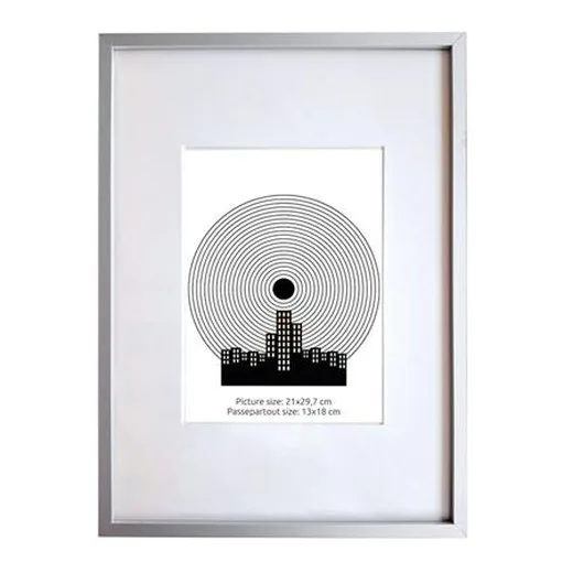 Obrazový rám, 21x29,7 cm, hliníkový rám, "Fotoplus", strieborná