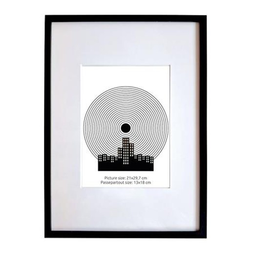 Obrazový rám, 21x29,7 cm, hliníkový rám, "Fotoplus", čierna