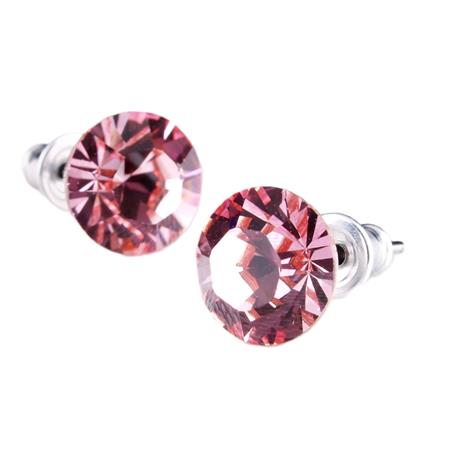 Náušnice s ružovým SWAROVSKI® krištáľom, 8 mm, ART CRYSTELLA®