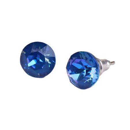 Náušnice, s "Capri" modrým SWAROVSKI® krištáľom, 8 mm, ART CRYSTELLA®
