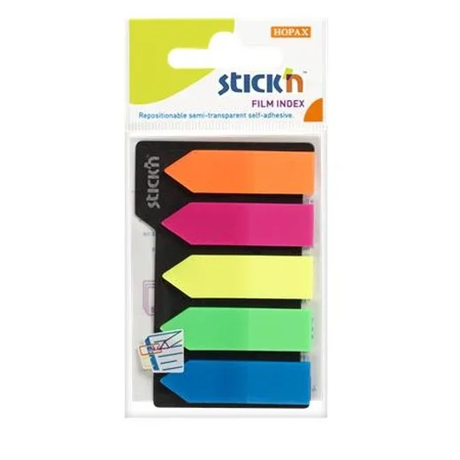Záložky, plastové, šípky, STICK N, neonové farby