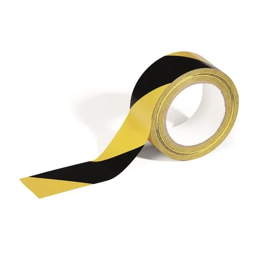 Označovacia páska, 50 mm x 33 m, 0,16 mm, DURABLE "DURALINE", žltá-čierna