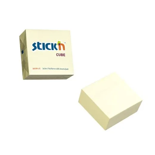 Samolepiaci blok, 76x76mm, 400 listov, STICK N, pastelová žltá