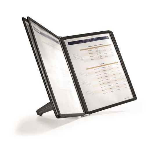 Držiak na prezentačné tabule, stolný, s 5 prezentačnými tabuľami, DURABLE "SHERPA®", čierna