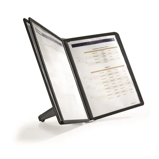 Držiak na prezentačné tabule, stolný, s 5 prezentačnými tabuľami, DURABLE "SHERPA®", čierna