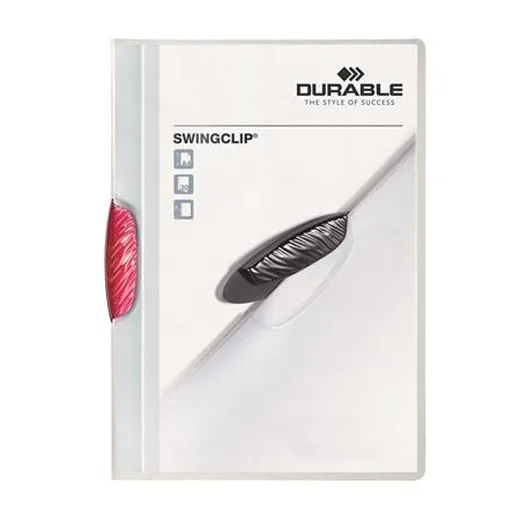 Rýchloviazač, s klipom, A4, DURABLE "Swingclip® 30", ružová