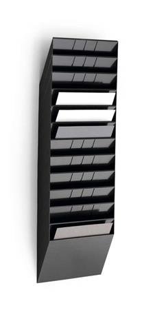 Stojan na prospekty, nástenný, ležiaci, A4, DURABLE "FLEXIBOXX 12", čierna
