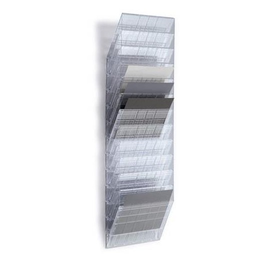 Stojan na prospekty, nástenný, ležiaci, A4, DURABLE "FLEXIBOXX 12", priehľadná