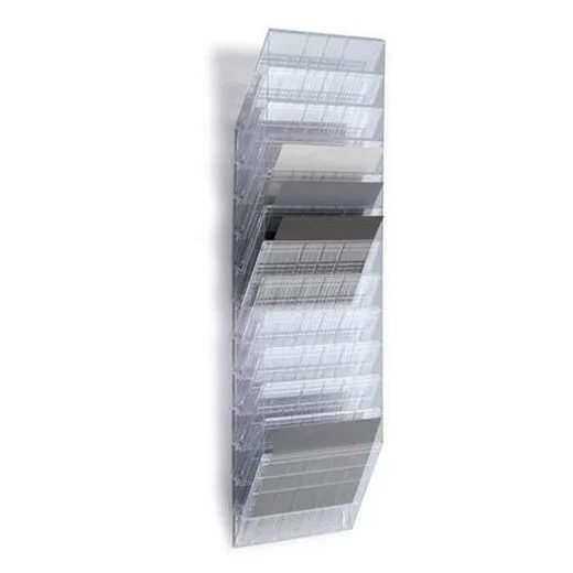 Stojan na prospekty, nástenný, ležiaci, A4, DURABLE "FLEXIBOXX 12", priehľadná