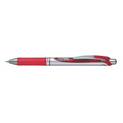 Gélové pero, 0,35 mm, stláčací mechanizmus, PENTEL "EnerGel BL77", červená