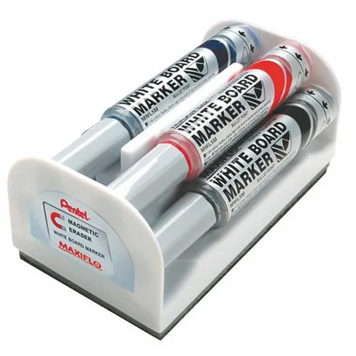 Popisovače, sada, 6 mm, kužeľovitý hrot, PENTEL "Maxiflo", 4 rôzne farby