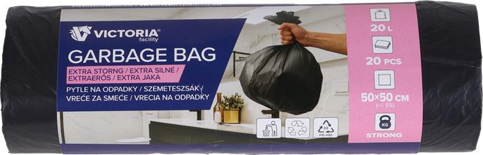 Vrecia na odpadky, extra silné, 20 l, 20 ks, VICTORIA FACILITY