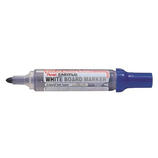 Popisovač na tabule, 6 mm, kužeľový hrot, PENTEL "Easyflo", modrá