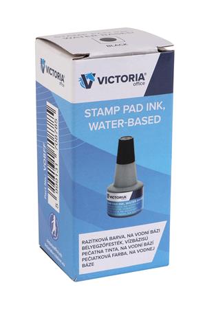 Pečiatková farba, 30 ml, VICTORIA OFFICE, čierna