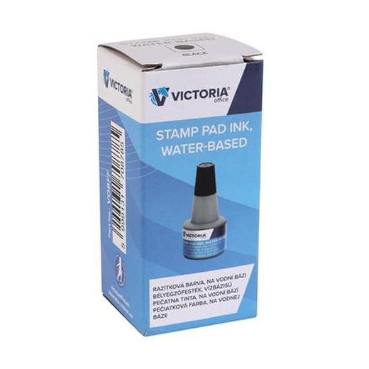 Pečiatková farba, 30 ml, VICTORIA OFFICE, čierna