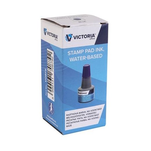 Pečiatková farba, 30 ml, VICTORIA OFFICE, modrá