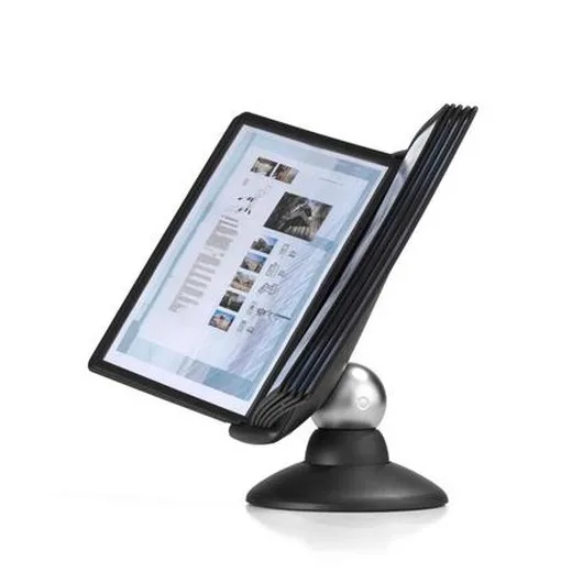 Držiak na prezentačné tabule, stolový, pre 10 ks prezentačných tabuľ, DURABLE, "Motion", čierna