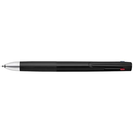 Guľôčkové pero, 0,24 mm, stláčací mechanizmus, trojfarebné, ZEBRA "Blen 3C", čierne telo