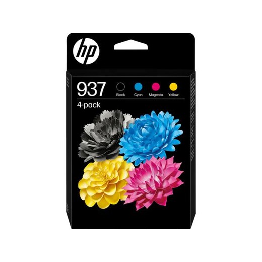 6C400NE Multipack atramentových náplní pre tlačiarne Officejet Pro 9120e, 9130e, HP 937 b+c+m+y, 1250+3*800 strán