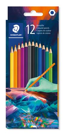Farebné ceruzky, sada, šesťhranné, STAEDTLER "175 C", Multiverzum 1, 12 rôznych farieb
