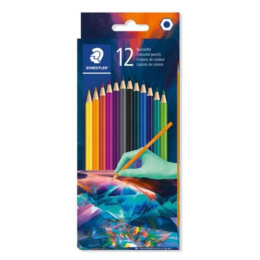 Farebné ceruzky, sada, šesťhranné, STAEDTLER "175 C", Multiverzum 1, 12 rôznych farieb