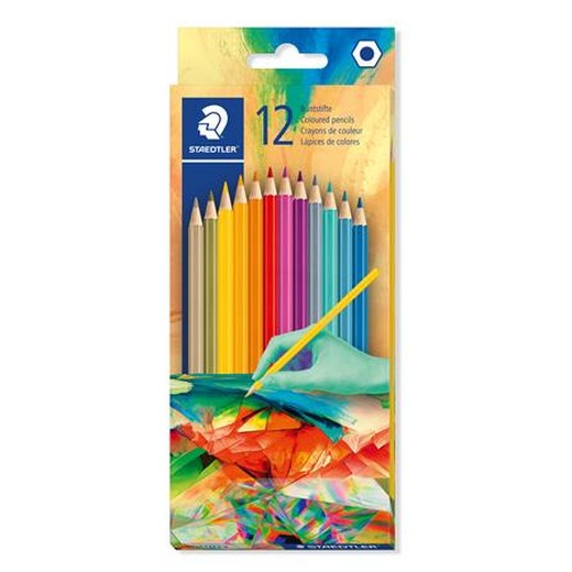 Farebné ceruzky, sada, šesťhranné, STAEDTLER "175 C", Multiverzum 2, 12 rôznych farieb
