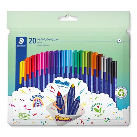 Fixky, sada, 1 mm, STAEDTLER "Triplus 323", 20 rôznych farieb