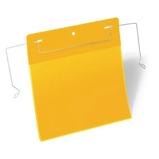 Logistické vrecko, A5, na šírku, DURABLE, s drôtom, žlté