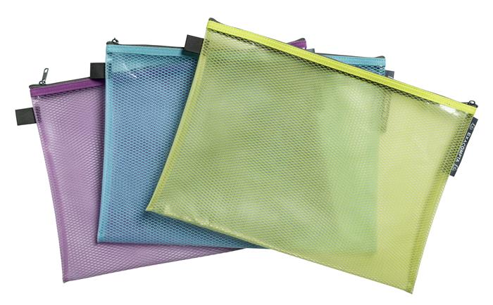 Organizačné vrecko, na zips, sieťové, A4, EXACOMPTA "Pop`NCo", mix farieb