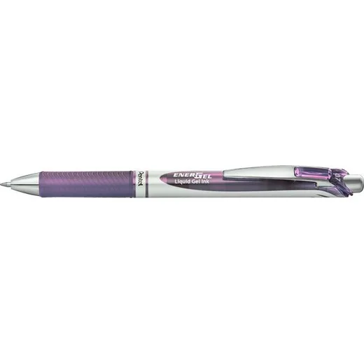 Gélové pero, 035 mm, stláčací mechanizmus, PENTEL "EnerGel BL77", orgovánovo fialové