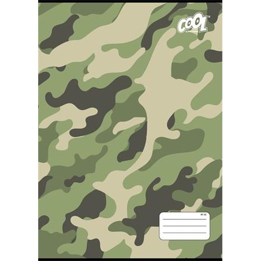 Zošit, A4, štvorčekový, 32 listov, COOL BY VICTORIA "Camouflage", "87-32"