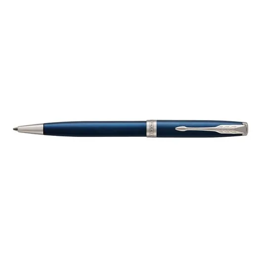 Guľôčkové pero, 1 mm, rotačné, modé telo, strieborný klip, PARKER "Royal Sonnet", modrá