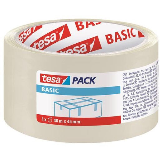 Baliaca páska, 45 mm x 40 m, TESA "tesapack® Basic", priehľadná