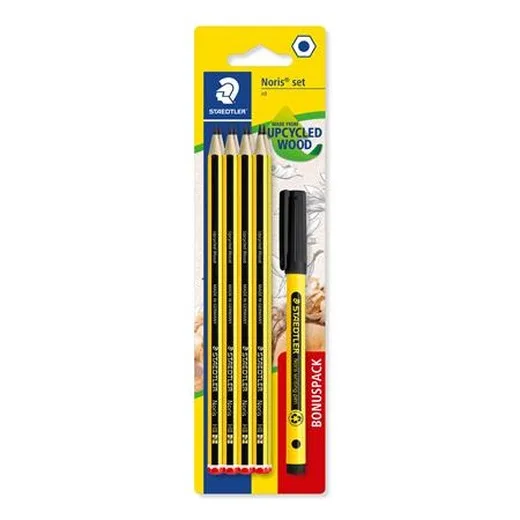 Grafitová ceruzka, sada, s linerom, HB, šesťhranná, STAEDTLER "Noris® 120", 8+1 ks
