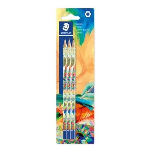 Grafitová ceruzka, sada, HB, šesťhranná, STAEDTLER "170 BK3-2", Multiverzum