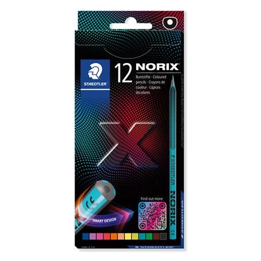 Farebné ceruzky, sada, STAEDTLER "Norix® 186", 12 rôznych farieb