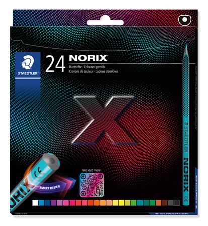 Farebné ceruzky, sada, STAEDTLER "Norix® 186", 24 rôznych farieb