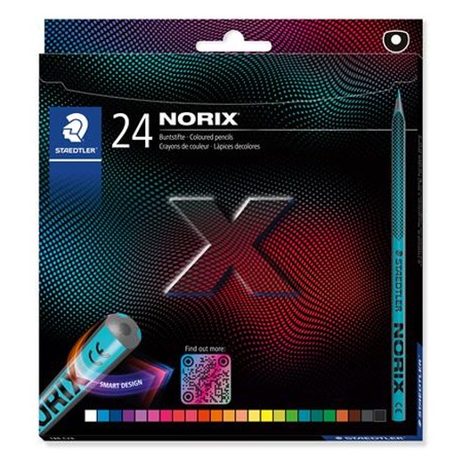 Farebné ceruzky, sada, STAEDTLER "Norix® 186", 24 rôznych farieb