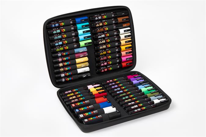 Dekoračný popisovač, sada, v kufri, UNI "Posca", 40 kusov