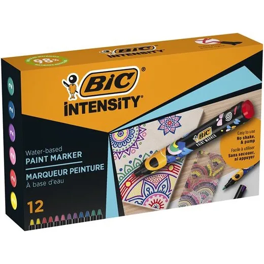Dekoračný popisovač, 1,5 - 2,3 mm, BIC, 12 rôznych živých farieb