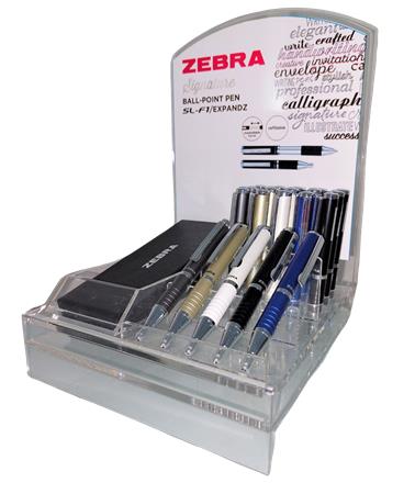 Guľôčkové pero, displej, 0,24, teleskopické, ZEBRA "SL-F1", modré