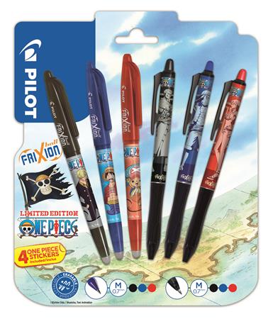 Roller, sada, 0,35 mm, stláčací mechanizmus, PILOT "Frixion Ball"/"Frixion Ball Plus", 3 rôzne farby + nálepka One Piece