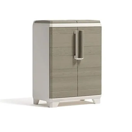 Odpadkový kôš na triedený odpad, plastový, KETER "Split Premium Wood", béžový