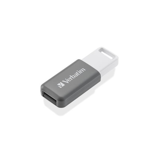 USB kľúč, 128GB, USB 2.0, VERBATIM "Databar", sivý