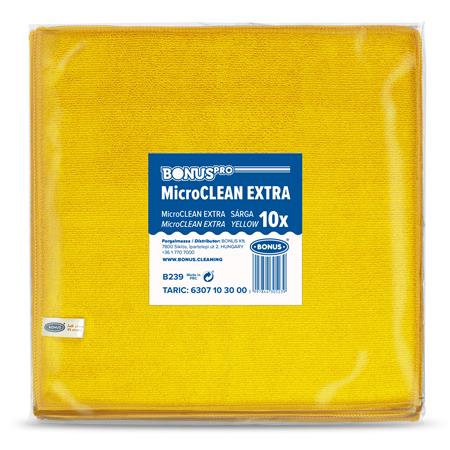 Čistiaca utierka, univerzálna,10 ks, 40x40 cm, BONUS "MicroCLEAN Extra", žltá