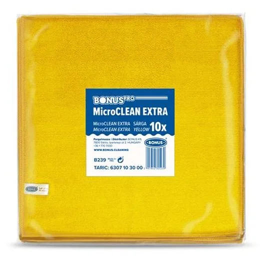 Čistiaca utierka, univerzálna,10 ks, 40x40 cm, BONUS "MicroCLEAN Extra", žltá